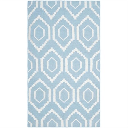 Safavieh 3 Ft. X 5 Ft. Small Rectangle Contemporary Dhurries- Blue And Ivory- Flatweave Rug DHU556B-3